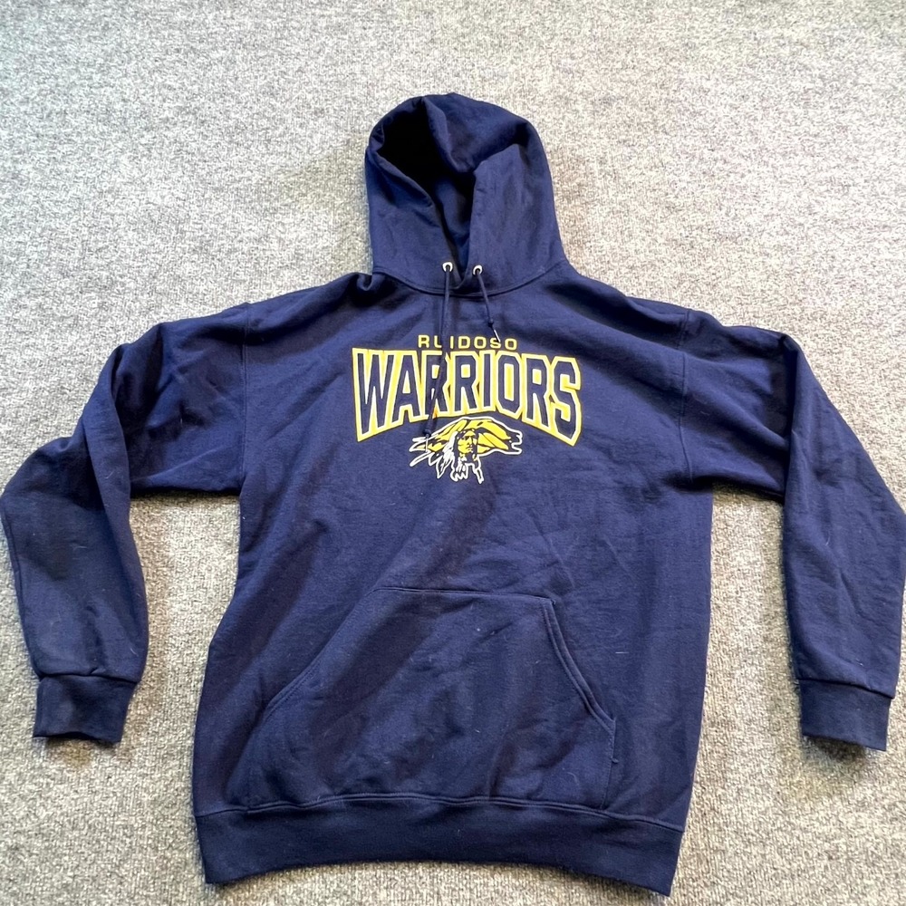 Jerzees Nublend Hoodie Men Large Navy Blue Spellout Ruidoso Warriors High School
